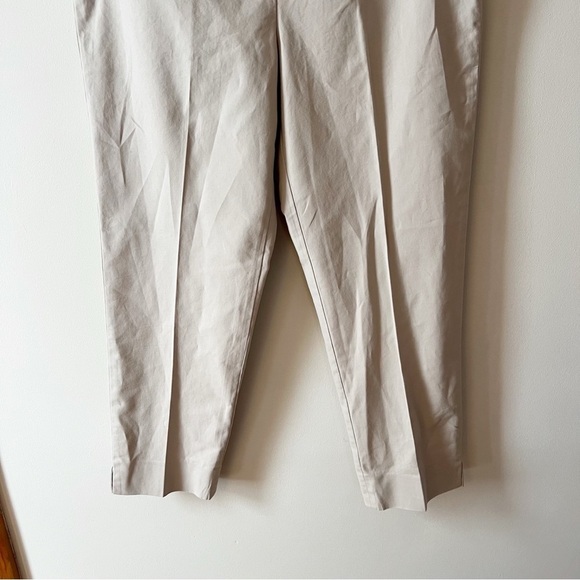 Lafayette 148 Tan Trousers Tapered leg High Rise Ankle Fit Cotton Size 8 - Picture 3 of 9